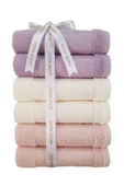 Özdilek Dory Yüz Havlusu 6 Adet- Pembe Krem Lila thumbnail 5
