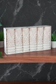 Çınar Jakarlı 6’lı Kadife Pamuklu El ve Yüz Havlu Seti 30x50 cm - 00434- Gold thumbnail 2