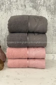Özdilek Ditsy El-Yüz Havlusu 4 Adet-Antrasit-Pembe thumbnail 1