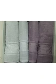 Özdilek ÖZDİLEK CAMELIA GRİ-MÜRDÜM 4 PARÇA BEST SET HAVLU thumbnail 3