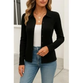 Lucky Life Kadın Uzun Kollu Yakalı önden Düğmeli Triko Ceket thumbnail 2