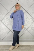 KADIN TAŞ VE DÜĞME DETAYLI TESETTÜR TUNİK thumbnail 5