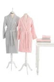 Özdilek Wedding Aile Bornoz Seti - Gri Pudra thumbnail 4