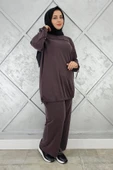 KADIN TAŞ DETAYLI MANŞETİ BAĞCIKLI TESETTÜR TAKIM thumbnail 3