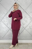 KADIN TAŞ DETAYLI MANŞETİ BAĞCIKLI TESETTÜR TAKIM thumbnail 1