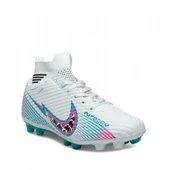 Beyaz/pembe/turkuaz Bilekli Futbol Kramponu | Profesyonel Halı Saha & Çim Saha Ayakkabısı 585 thumbnail 5