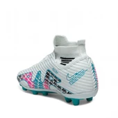 Beyaz/pembe/turkuaz Bilekli Futbol Kramponu | Profesyonel Halı Saha & Çim Saha Ayakkabısı 585 thumbnail 4