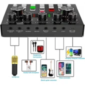 Canlı Web yayını için ses mikseri kondanser mikrofon paketi canlı stüdyo thumbnail 3