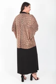 Büyük Beden Leopar Desen Siyah Ceket+Elbiseli Takım thumbnail 4