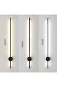 seyyah Modern Dekoratif çubuk ledli Pilli Led Duvar Aplik siyah 70 Cm ( 1 Adet ) thumbnail 2