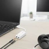 Gabble 7.1 USB Ses Kartı - Mikrofon Kulaklık Adaptörü - Tak Çalıştır PC/PS4/PS5 Uyumlu thumbnail 2