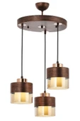 AVONNI AV-60193-3T-CPR Bakır Patina Boyalı Modern Avize E27 Metal Cam 40cm thumbnail 1