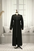 Kadın  Battal Mevsimlik Nakışlı Siyah Pardesü thumbnail 1