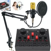 V8s Canlı yayın seti Ses Kartı Kondenser mikrofon Bluetooth thumbnail 4