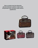 LED’li Nostaljik Bluetooth Hoparlör – Vintage Tasarım, Ahşap Doku thumbnail 4