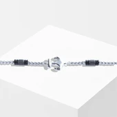 Deniz Çapalı Siyah Silver Çelik Erkek Bileklik thumbnail 2