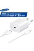 Samsung A20 / A30 / A50 / A70 / M20 / M23 / M51 Type-c 25w Orjinal Hızlı Şarj Aleti Cihazı Beyaz (kutulu) thumbnail 2