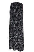 Kadın Battal Beden 8 Parça Kaliteli Lastikli çiçek desenli Siyah Etek thumbnail 3