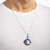 Kartal Ay Yıldız Trend Zincirli Gümüş Erkek Kolye thumbnail 1