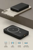 9010-S 5000mAh MagSafe Powerbank / Kablosuz + Kablolu 15W/20W/22.5W Hızlı Şarj / Güçlü Manyetik thumbnail 2