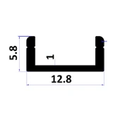 LED Kanal Profil Alüminyum sıva üstü İnce Kasa 13x6mm 1 Metre Üst Opak Pleksi 2128 Yan Kapak Dahil thumbnail 5