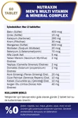 Nutraxin Multivitamin Mineral Complex Erkek 60 Tablet 2 Adet thumbnail 4
