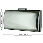 Erkan Saçmacı Platin Ayna Metal Saplı Zincirli Abiye El Çantası thumbnail 4