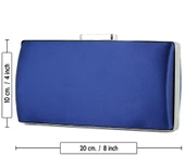 Erkan Saçmacı Lacivert Saten Damla Kristal Taşlı Metal Saplı Zincirli Abiye El Çantası thumbnail 3