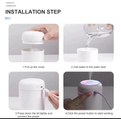 Led Işıklı 3'ü 1 Arada Ultrasonik Hava Nemlendirici ve Aroma Difüzörü (300ml kapasiteli) thumbnail 12