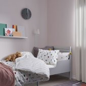 Tek Kişilik Nevresim Takımı, Beyaz-Çok Renkli IKEA 150x200/50x60 cm Pamuk Çiçek Desenli - 4
