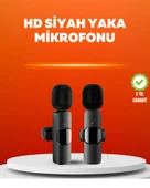 Çift Mikrofonlu Kablosuz Kayıt Seti  Uyumlu Mini Mikrofon thumbnail 1