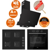 Ferre FryArt&SilentArt Bologna Sessiz Yeni Seri Siyah Ankastre  Set ( D063-SA + QXE62CS + SS205) thumbnail 1