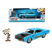 Jada Looney Tunes Roadrunner Plymouth 1970 Figür ve Araç thumbnail 1