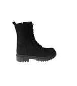 YAZKIŞ Kadın Siyah Mat Cilt Bağcıklı Fermuaralı 18cm Bilekboyu Düz Termo Taban Postal Bot thumbnail 2