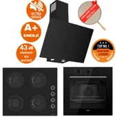 Ferre FlowArt&SilentArt BILBAO Sessiz Siyah Ankastre  Set ( D077-SA + QBL62CS +CS205-FA FlameART ) thumbnail 1