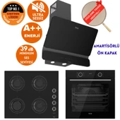 Ferre FryArt&SilentArt JEST Sessiz  Siyah Ankastre  Set ( D080-SA + XE63CS +CS205-FA FlameART) thumbnail 1