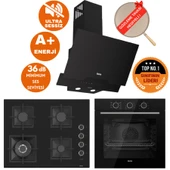 Ferre FryArt&SilentArt ZIFO Sessiz Yeni Seri Siyah Ankastre Set (D063-SA + QXE62CS + SC405-WFA wok) thumbnail 1