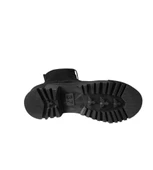 YAZKIŞ Kadın Siyah Mat Cilt Bağcıklı Fermuaralı 18cm Bilekboyu Düz Termo Taban Postal Bot thumbnail 4