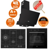 Ferre FlowArt&SilentArt BAQ Sessiz Siyah Ankastre  Set ( D063-SA + QBL62CS + ED075-WFA Wok ) thumbnail 1