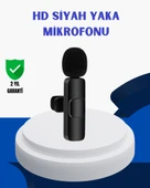 İçin Çift Mikrofonlu Telsiz Yaka Mikrofonu 360 Derece HD Ses thumbnail 1