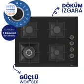 Ferre FryArt&SilentArt RAYO Sessiz Yeni Seri Siyah Ankastre  Set ( D086-SA + XE63CS +SC405-WFA wok) thumbnail 5