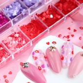 Parlak Tırnak Süsleme Folyo Pulları Kalpler ve Harfler Nail Art thumbnail 2