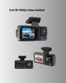360° Kapsama Sahip Full HD Araç Kamerası 3’lü Kayıt Gece Görüşlü DashCam thumbnail 5