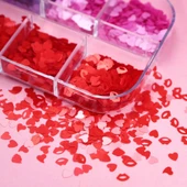 Parlak Tırnak Süsleme Folyo Pulları Kalpler ve Harfler Nail Art thumbnail 4