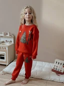 KIZ ÇOCUK YILBAŞI TEMALI 3 İPLİK EŞOFMAN TAKIMI thumbnail 10