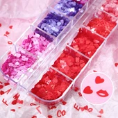 Parlak Tırnak Süsleme Folyo Pulları Kalpler ve Harfler Nail Art thumbnail 3