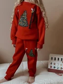 KIZ ÇOCUK YILBAŞI TEMALI 3 İPLİK EŞOFMAN TAKIMI thumbnail 11