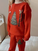 KIZ ÇOCUK YILBAŞI TEMALI 3 İPLİK EŞOFMAN TAKIMI thumbnail 9