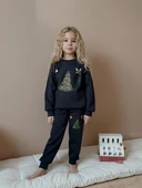 KIZ ÇOCUK YILBAŞI TEMALI 3 İPLİK EŞOFMAN TAKIMI thumbnail 1