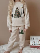 KIZ ÇOCUK YILBAŞI TEMALI 3 İPLİK EŞOFMAN TAKIMI thumbnail 5